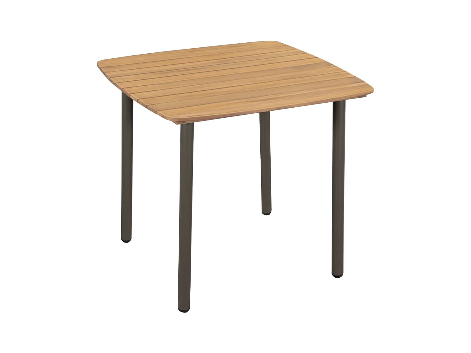 Table de jardin 80 x 80 x 72 cm Bois d'acacia solide et acier