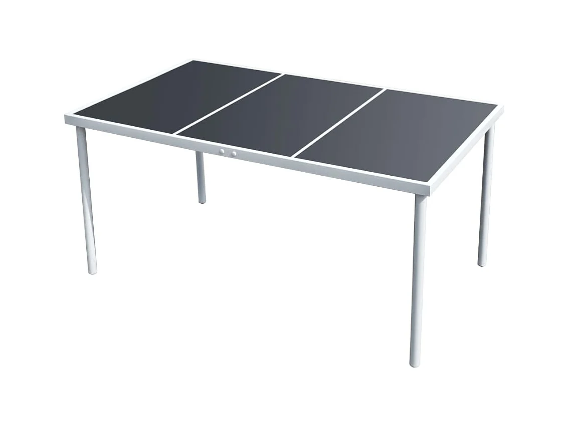 Table de jardin 150x90x74 cm Noir Acier