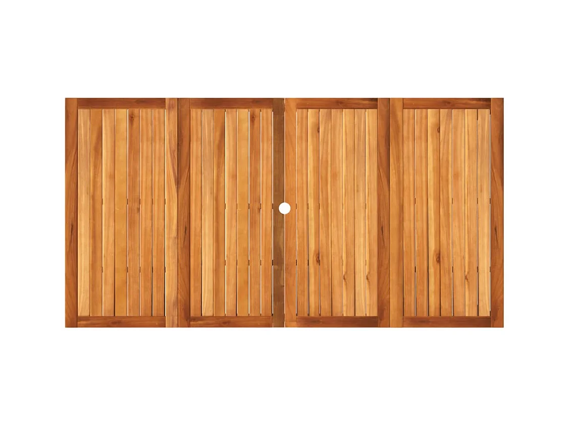 Table de jardin beige 180x90x75 cm résine tressée et acacia
