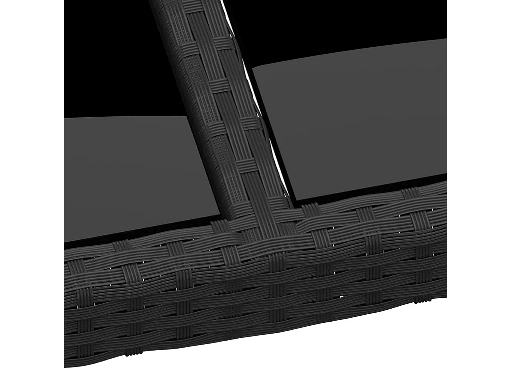 Tavolo Giardino 200x150x75 cm Vetro Temperato e Polyrattan Nero