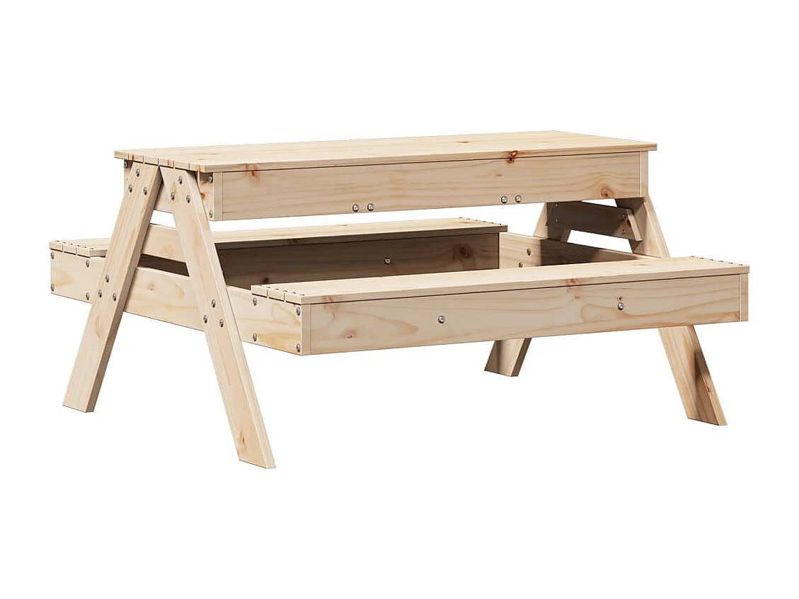 Picknicktafel met zandbak voor kinderen massief grenenhout