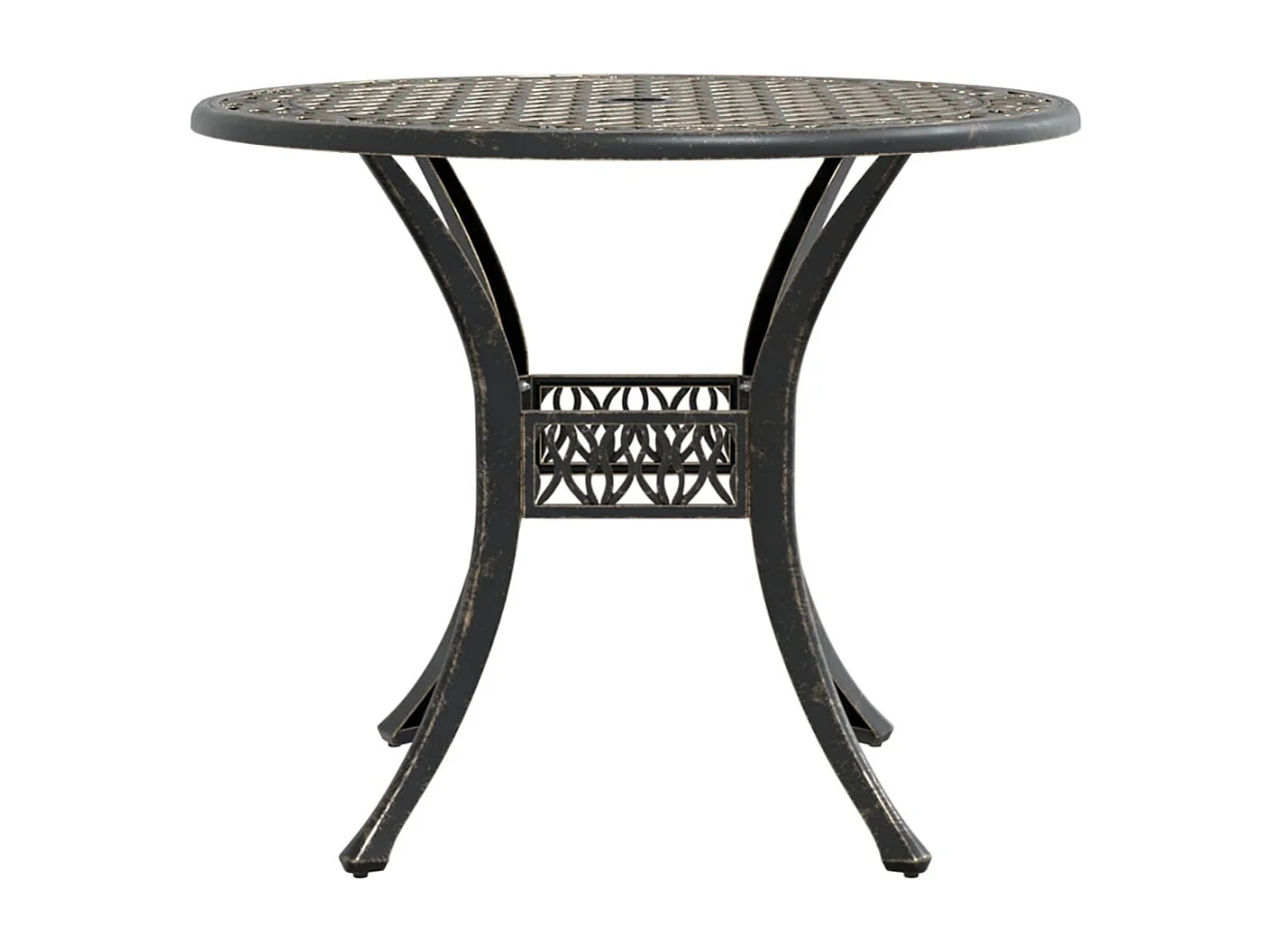 Mesa de jardín aluminio fundido bronce Ø90x75 cm