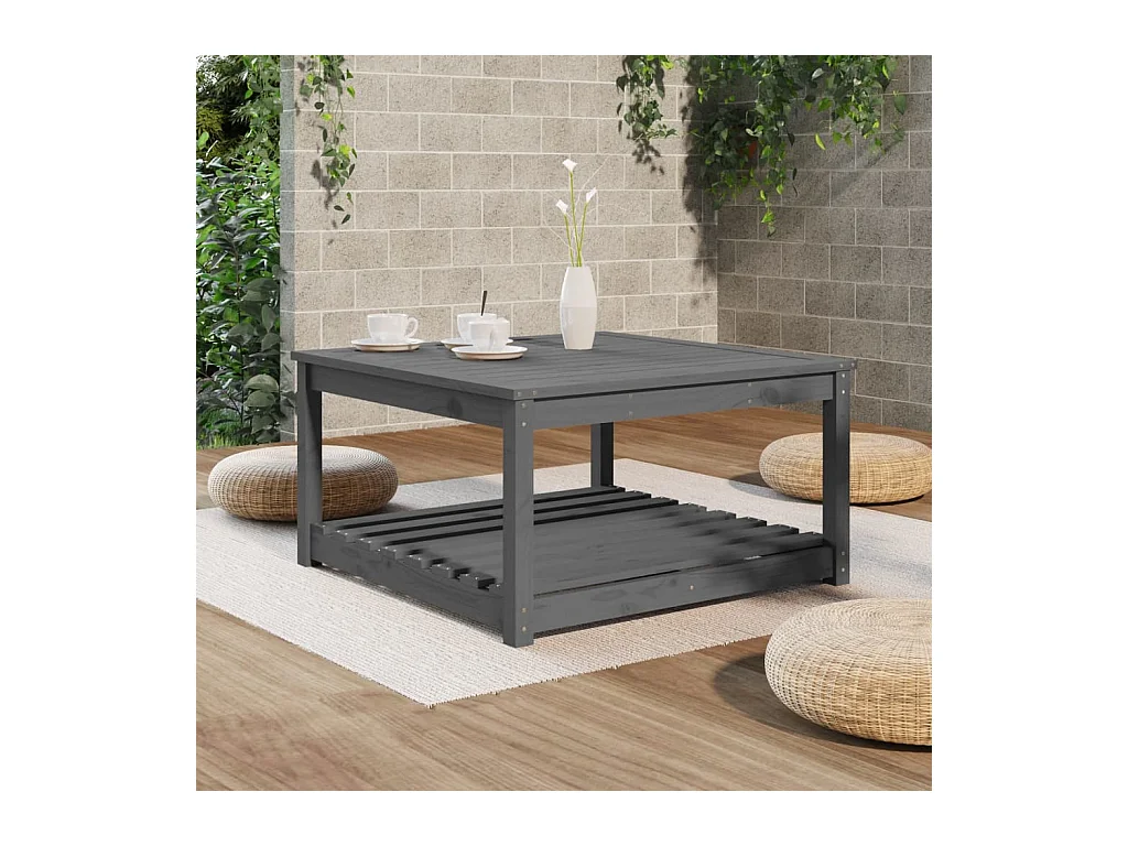 Gartentisch Grau 82,5x82,5x45 cm Massivholz Kiefer