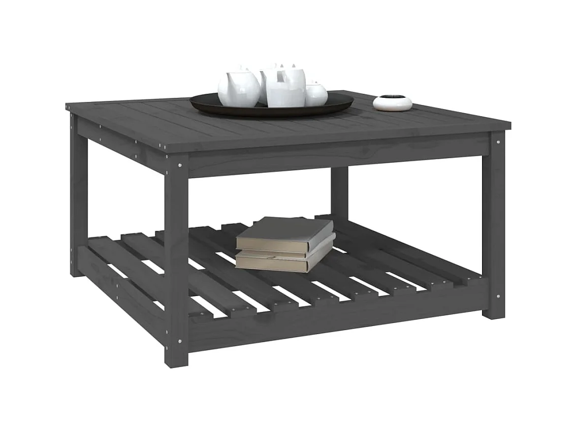 Gartentisch Grau 82,5x82,5x45 cm Massivholz Kiefer