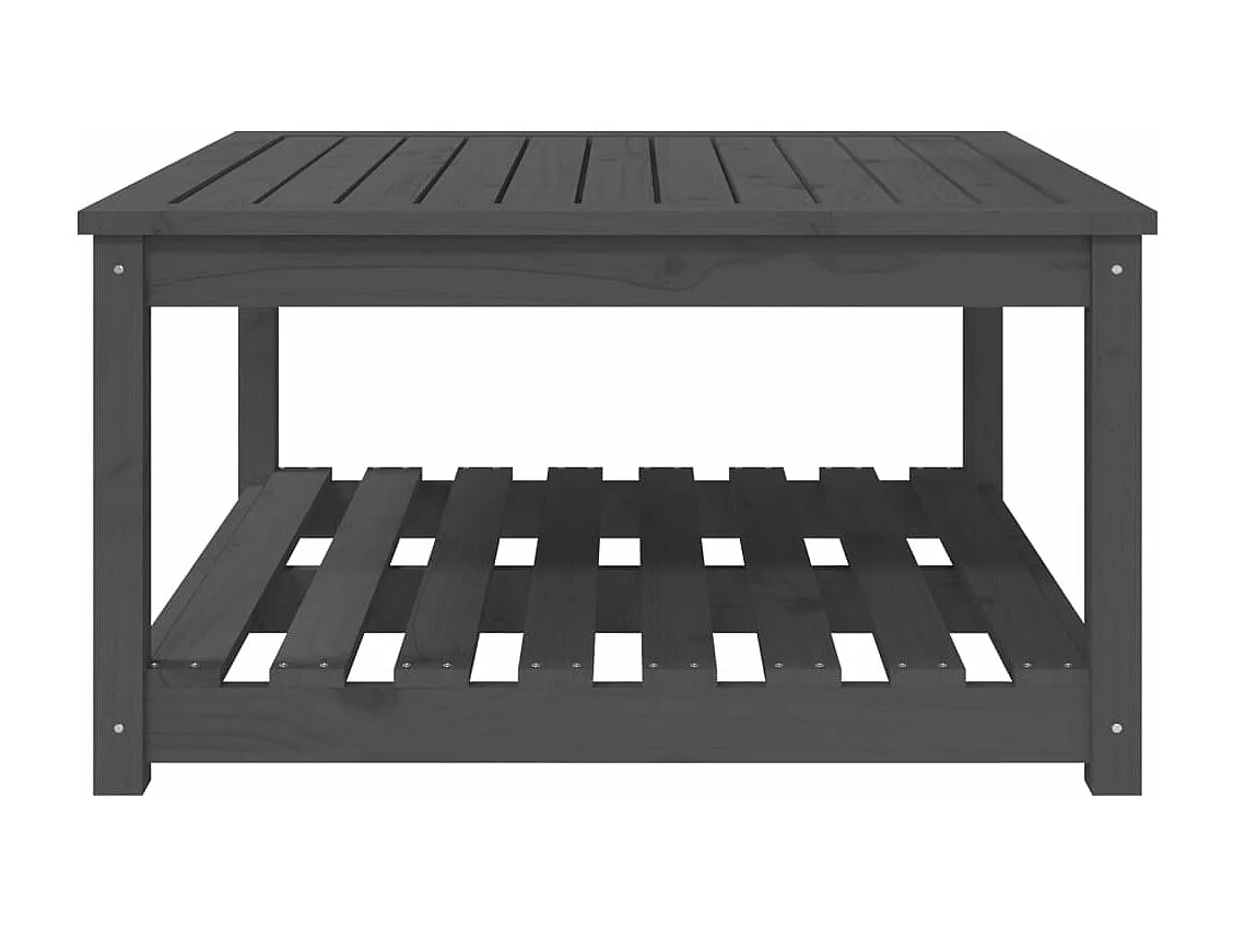 Table de jardin gris 82,5x82,5x45 cm bois massif de pin