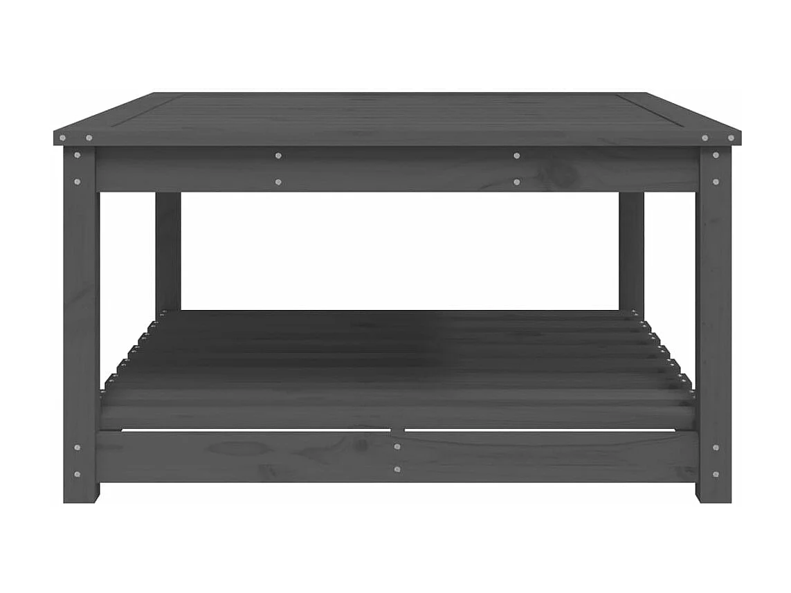 Table de jardin gris 82,5x82,5x45 cm bois massif de pin