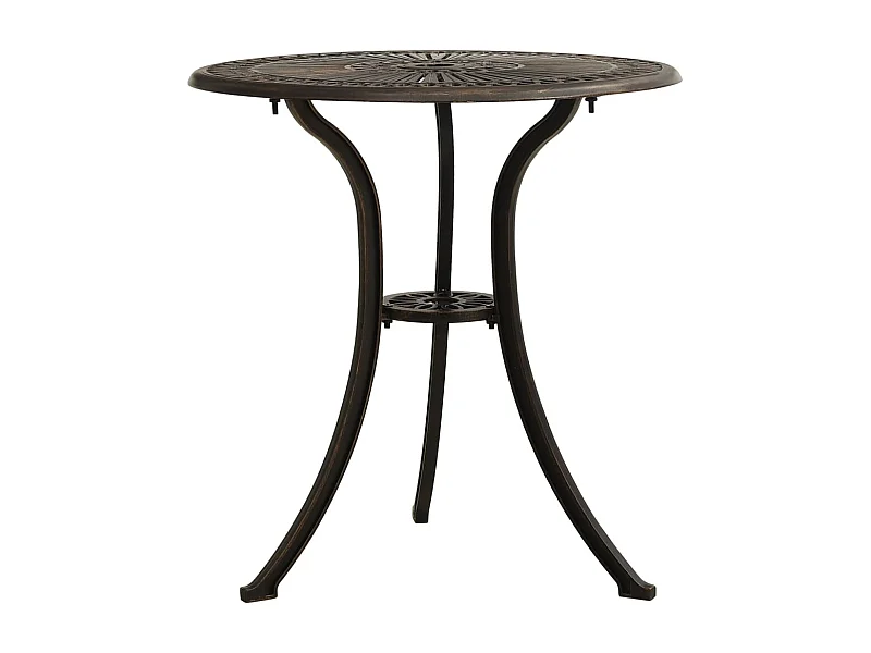 Mesa de jardim 62x62x65 cm alumínio fundido bronze