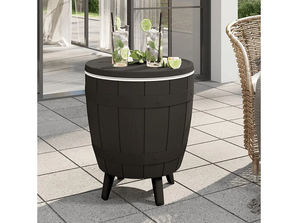 Table à glacière 3 en 1 noir polypropylène