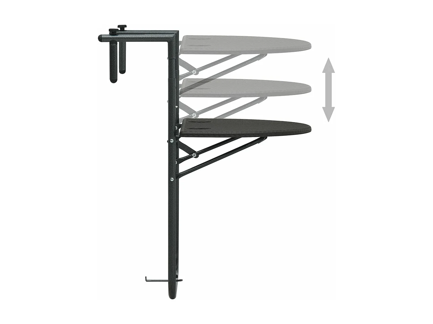 Balkontafel hangend 60x64x83,5 cm rattan-look kunststof bruin