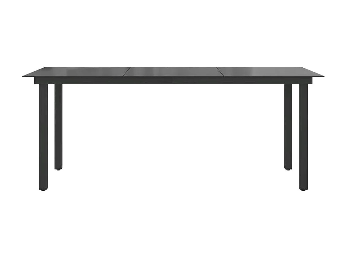 Mesa de jardín de aluminio y vidrio negra 190x90x74 cm