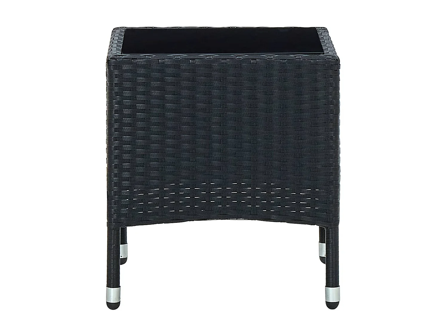 Mesa de jardín ratán sintético negro 40x40x45 cm