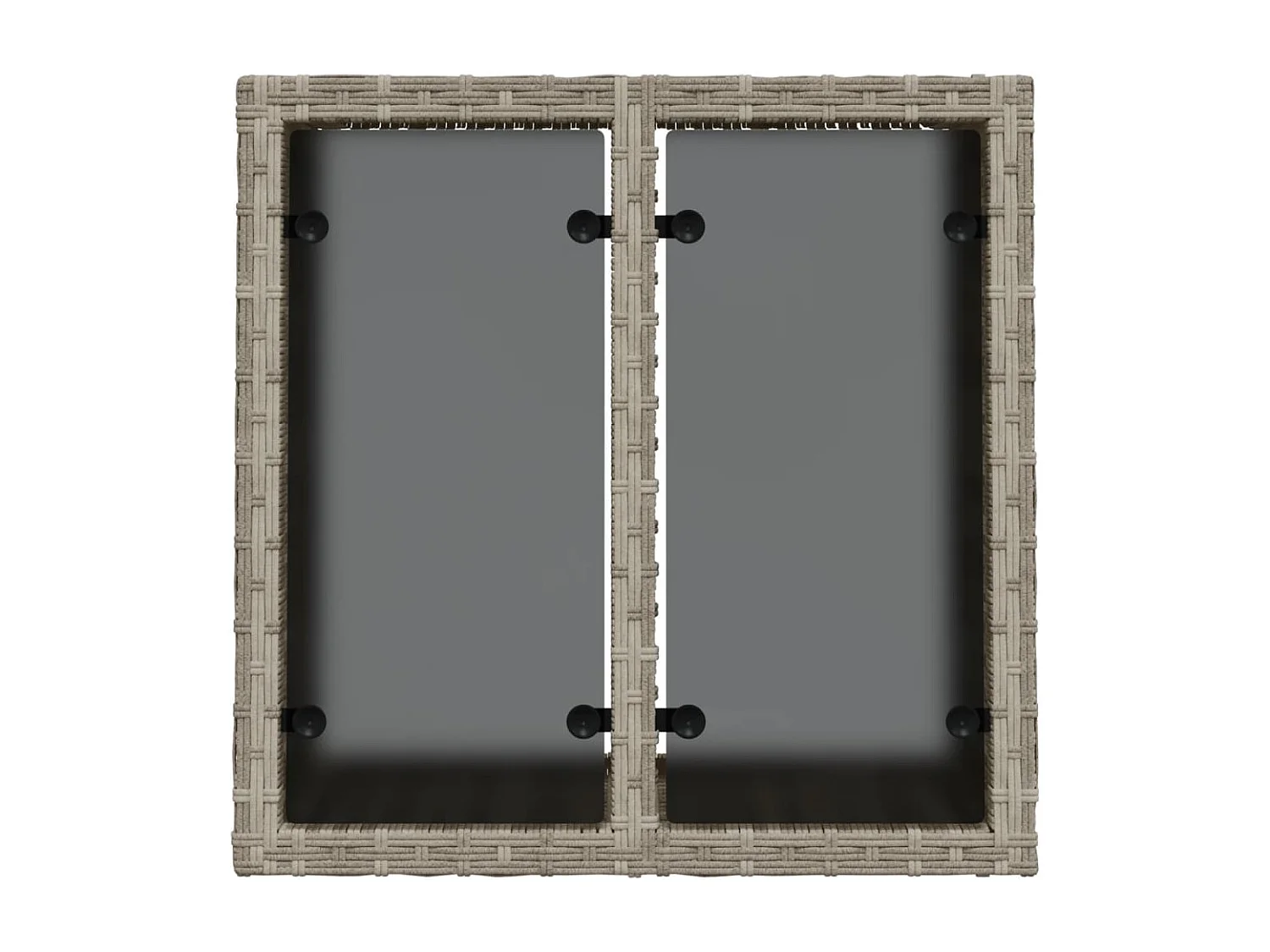 Mesa de jardim c/ tampo de vidro 55x55x37cm vime PE cinza-claro