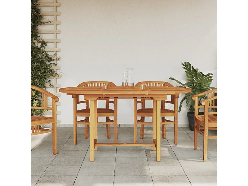 Tavolo Giardino Estensibile 110-160x80x75cm Legno Massello Teak