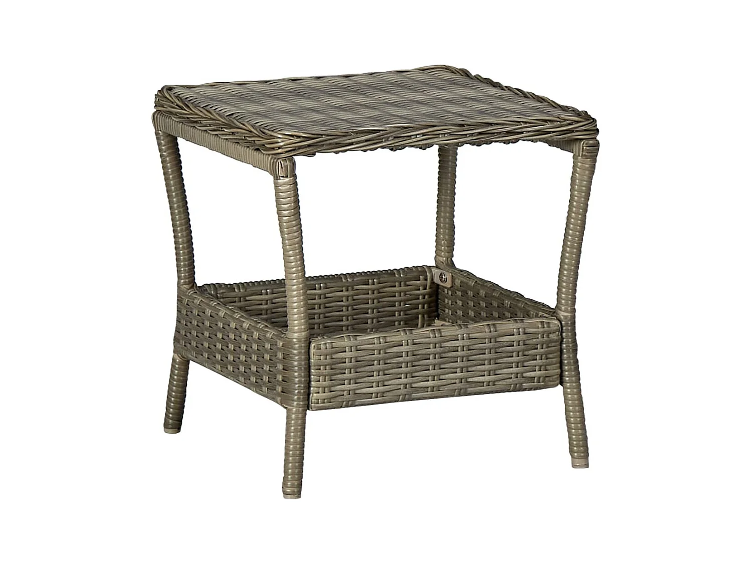 Tuintafel 45x45x46,5 cm poly rattan bruin