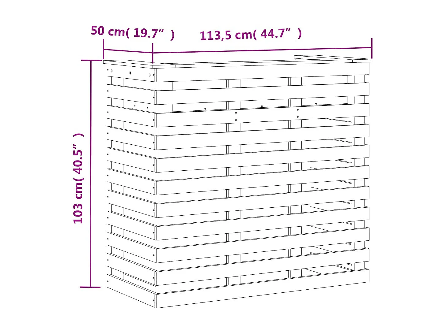 Table de bar d'extérieur blanc 113,5x50x103 cm bois massif pin