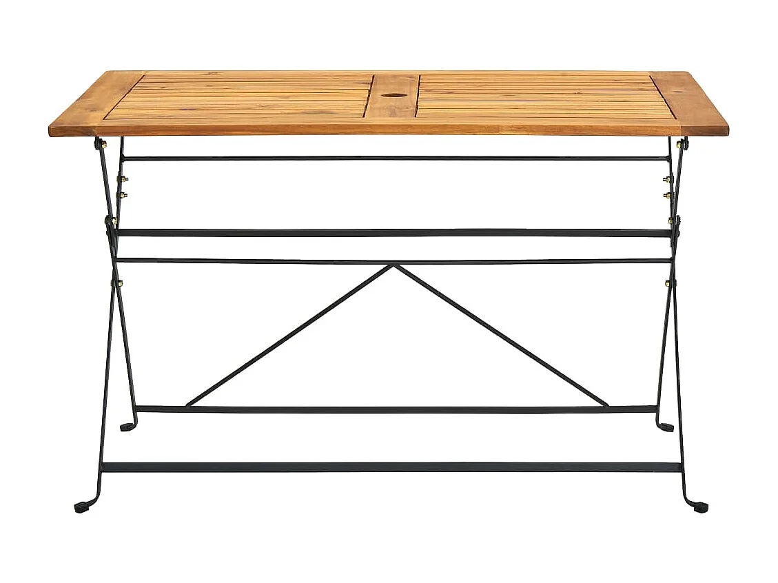 Tavolo da Giardino Pieghevole 120x70x74cm in Massello di Acacia