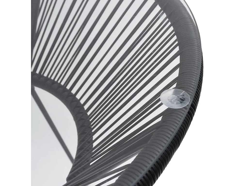 Mesa de jantar para jardim Ø70x74 cm vime e vidro preto