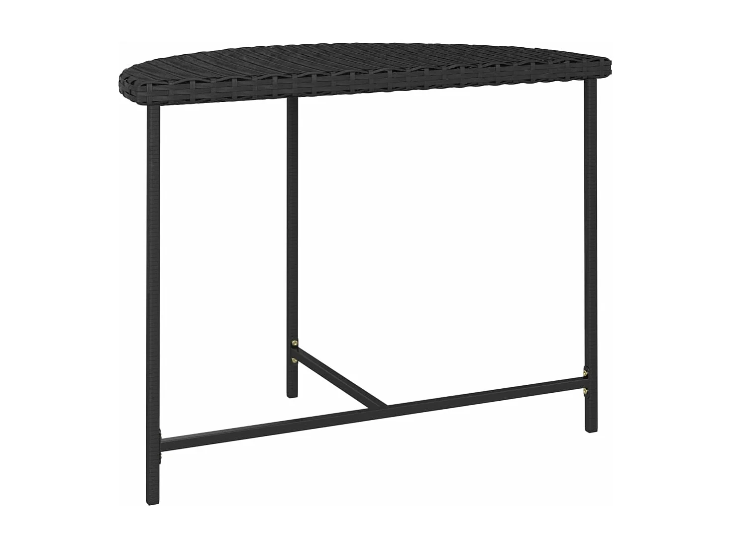 Mesa de jardim 100x50x75 cm vime PE preto