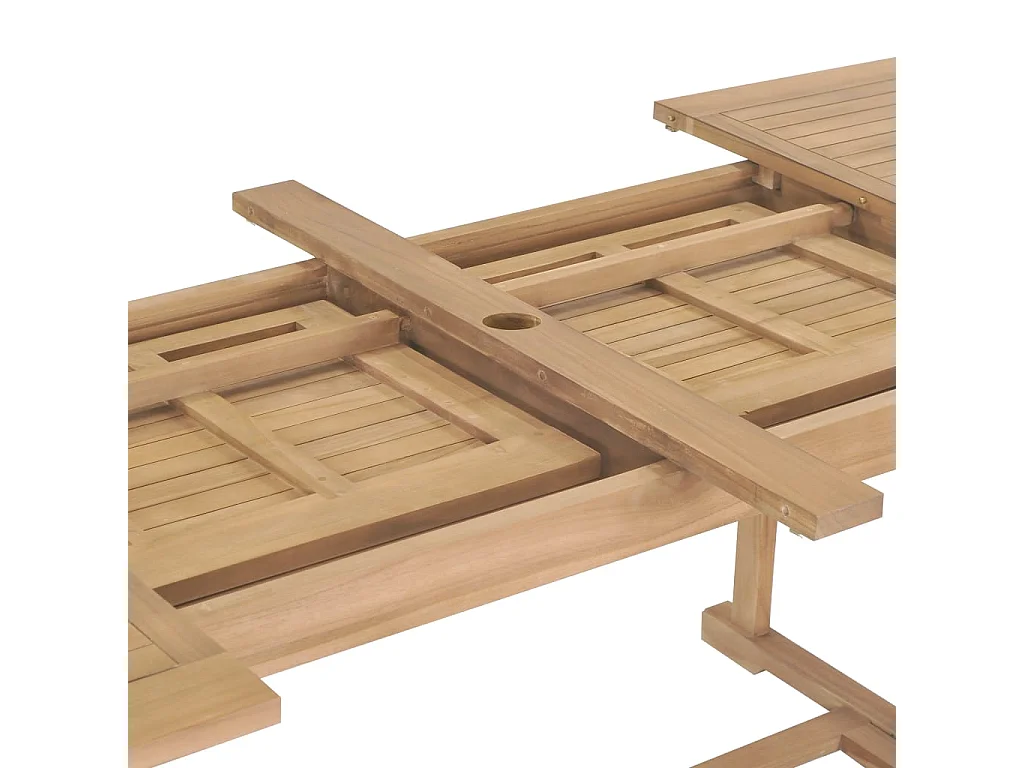 Table extensible de jardin 180-280x100x75 cm Teck solide Ovale