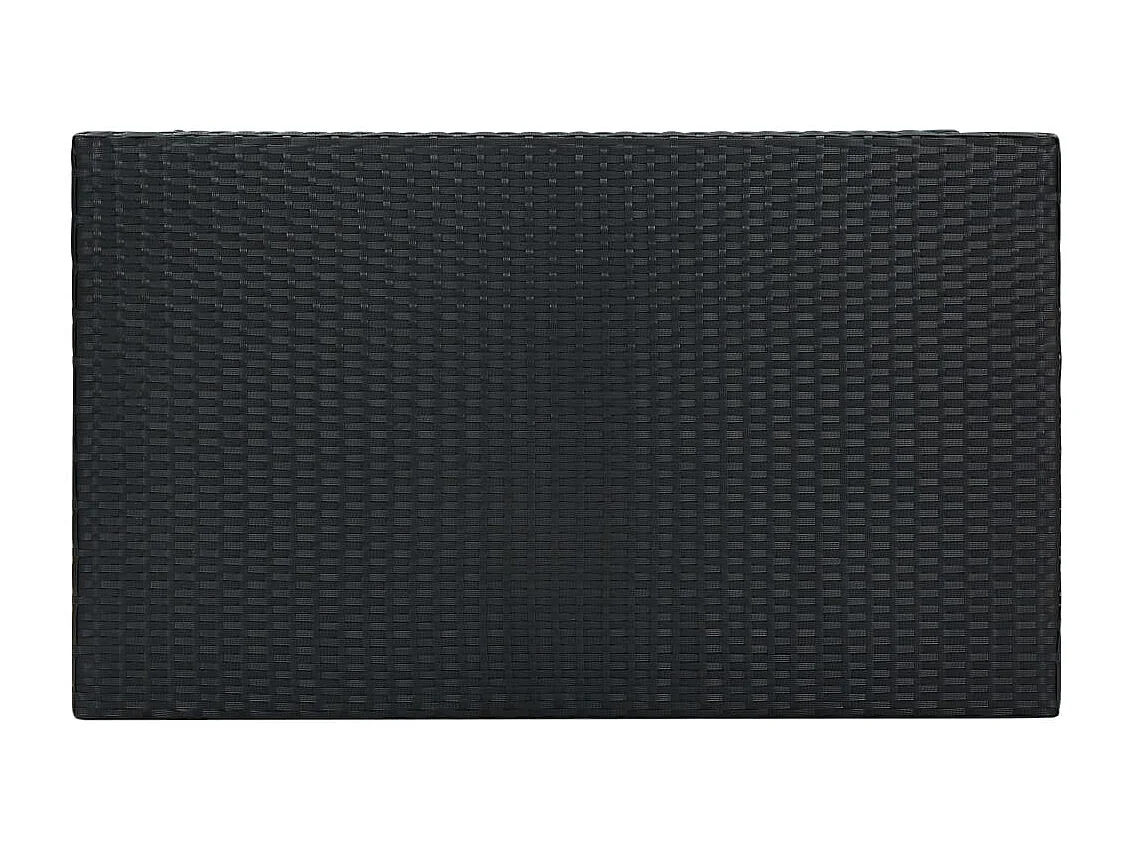Mesa alta para jardín ratán sintético negro 100x60,5x110,5 cm