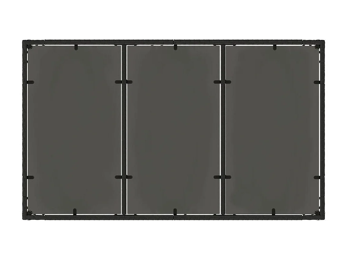 Mesa de jardín superficie de vidrio ratán PE negro 150x90x75 cm