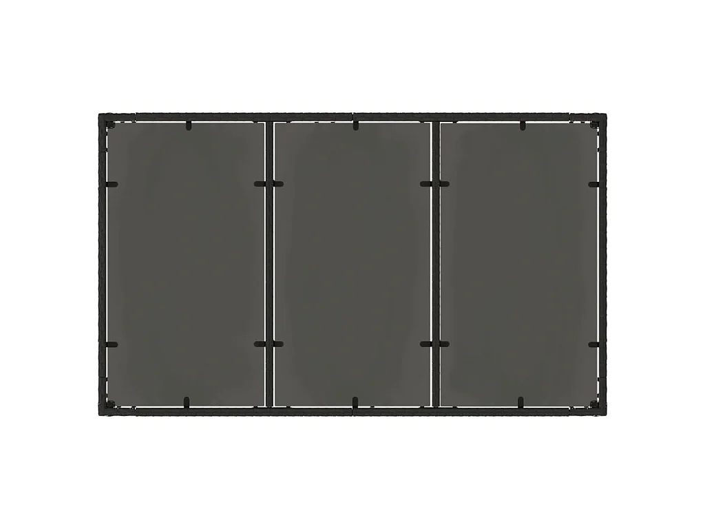 Tavolo da Giardino Piano in Vetro Nero 150x90x75 cm Polyrattan