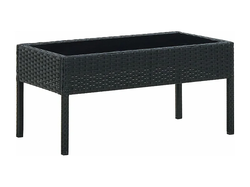 Mesa de jardín ratán sintético negro 75x40x37 cm