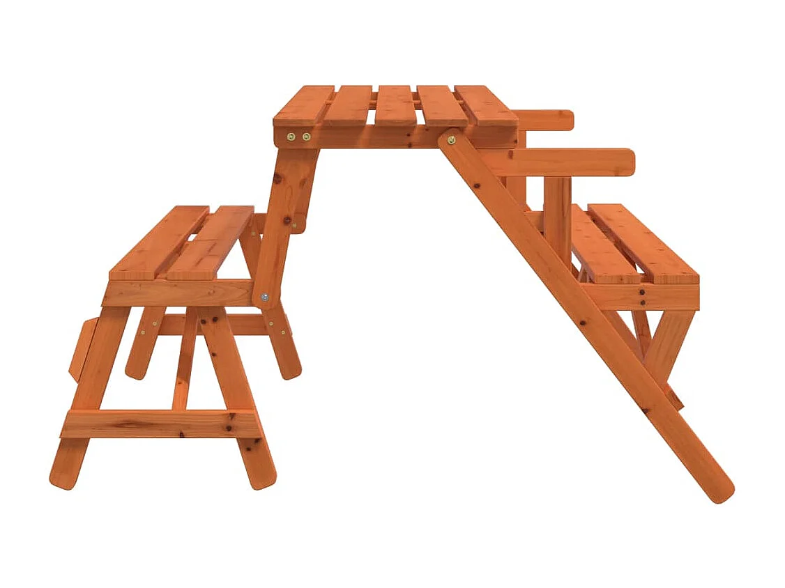 Picknicktafel met banken 2-in-1 ombouwbaar massief vurenhout