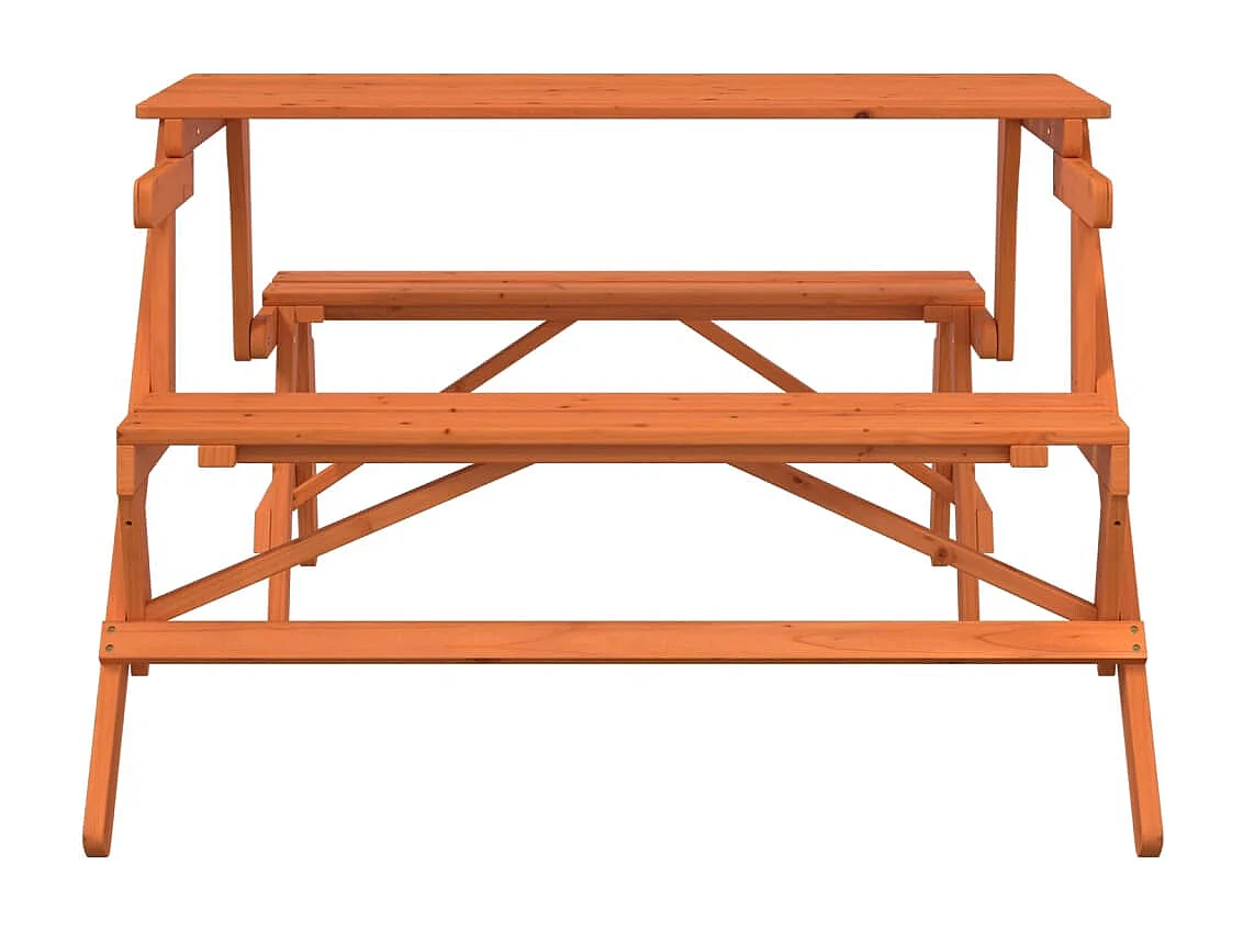 Table de pique-nique avec bancs sapin massif 2 en 1 convertible