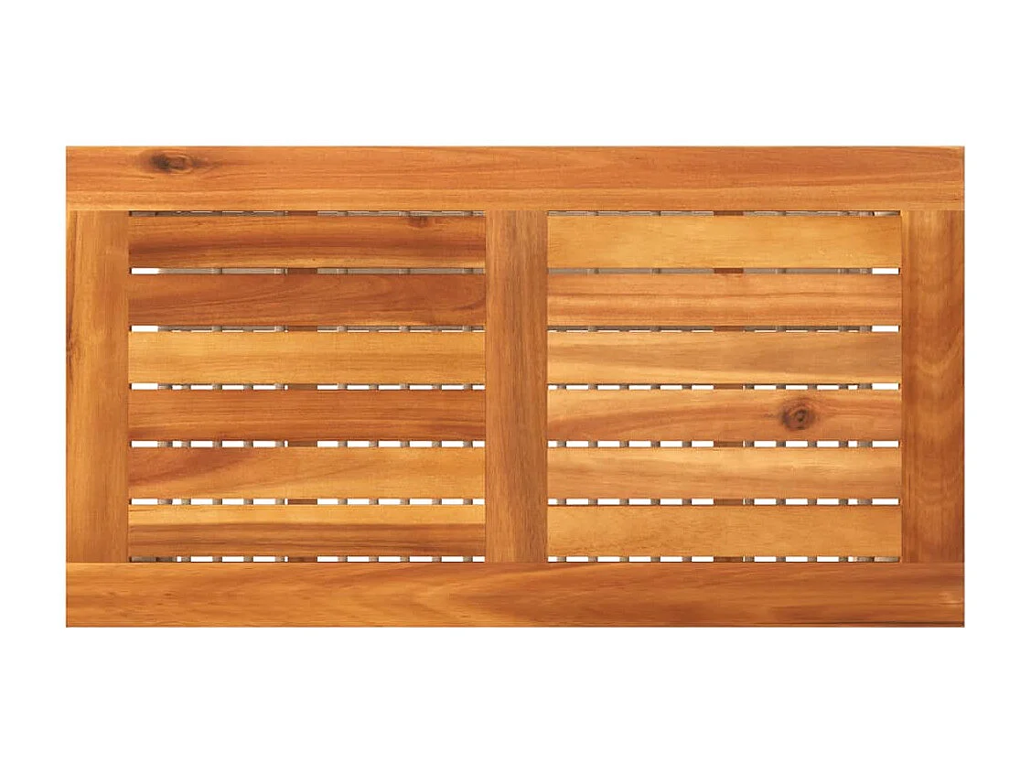 Table de jardin beige 70x38x42 cm résine tressée et bois acacia