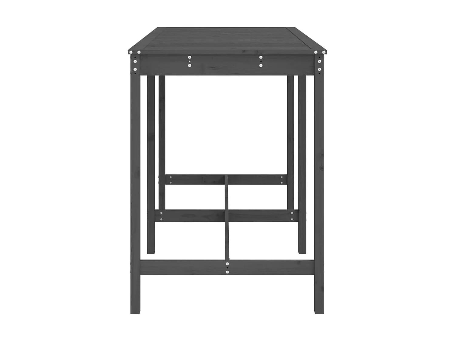 Mesa de jardín madera maciza pino gris 159,5x82,5x110 cm