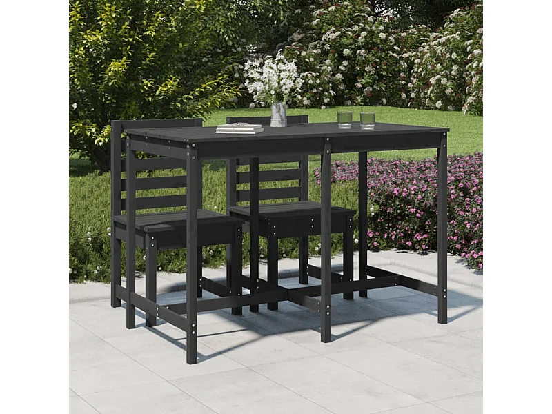 Table de jardin gris 159,5x82,5x110 cm bois massif de pin