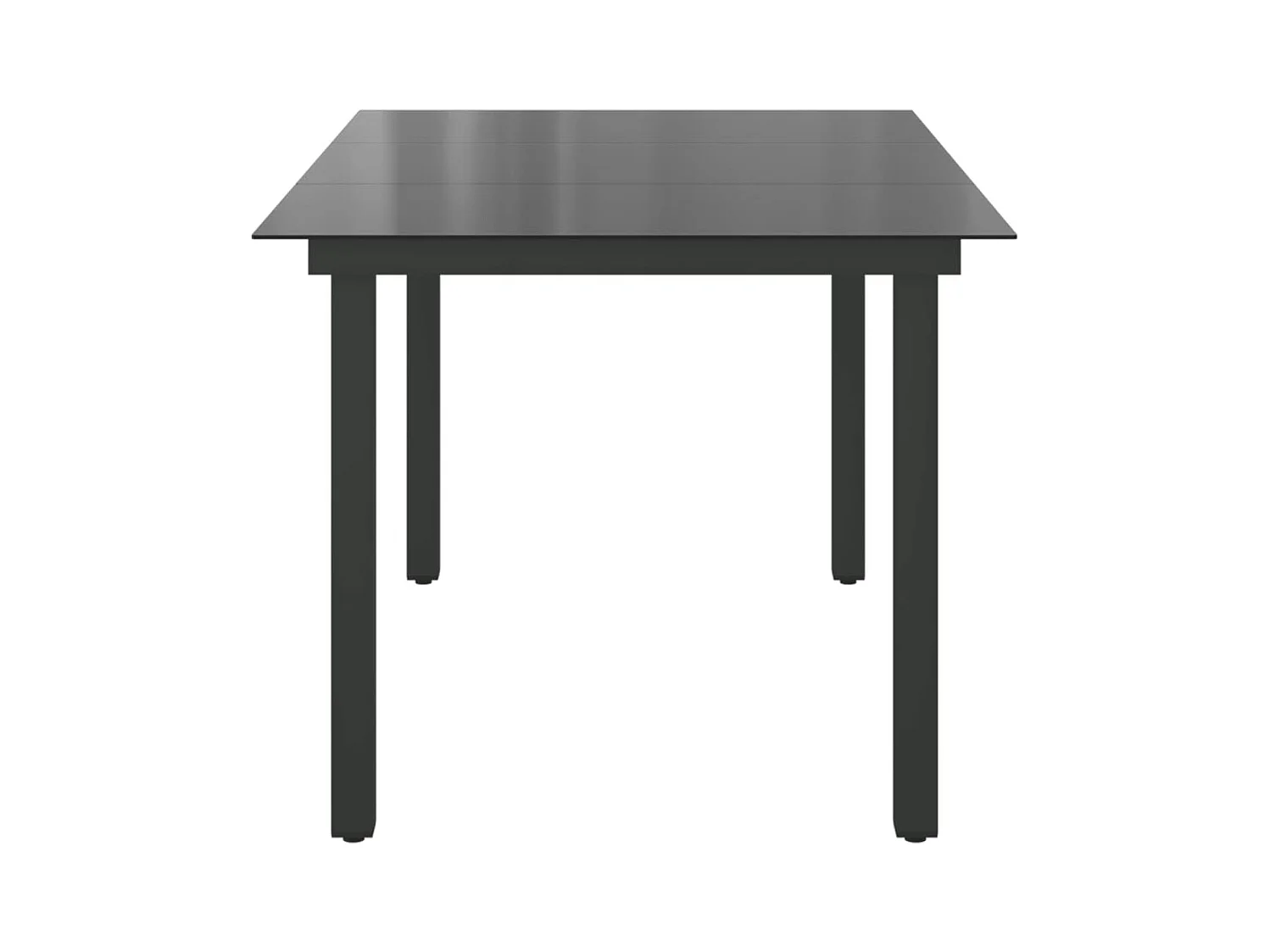 Mesa de jardín de aluminio y vidrio negra 150x90x74 cm