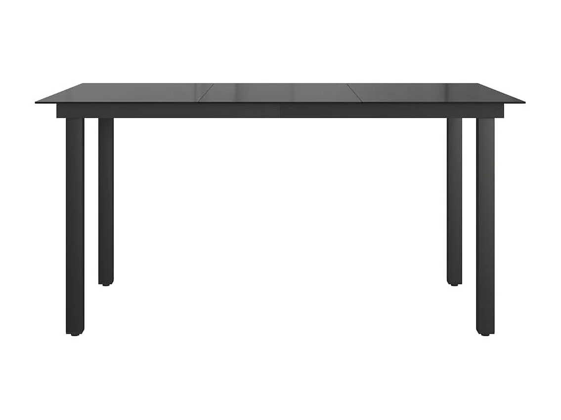 Mesa de jardín de aluminio y vidrio negra 150x90x74 cm