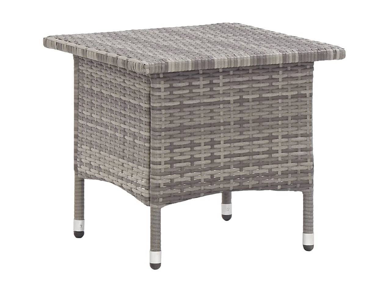 Table à thé Gris 50x50x47 cm Résine tressée