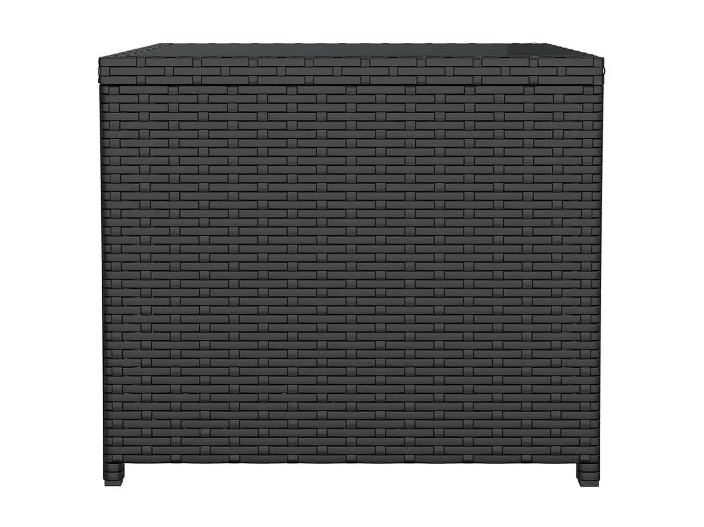 Beistelltisch mit Glasplatte Schwarz Poly Rattan & Hartglas