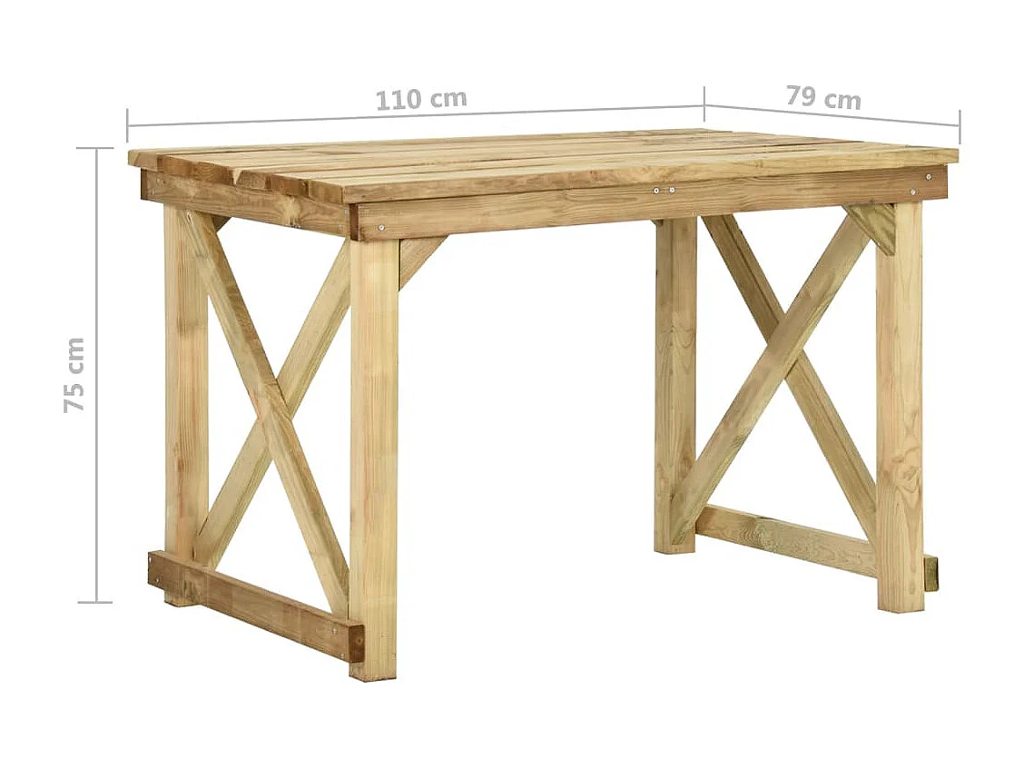 Table de jardin 110x79x75 cm Bois de pin imprégné