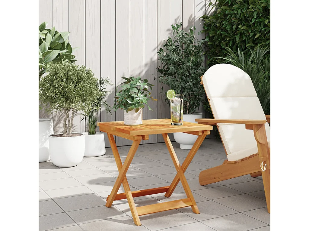 Table pliable de jardin 50x50x50 cm bois d'acacia solide