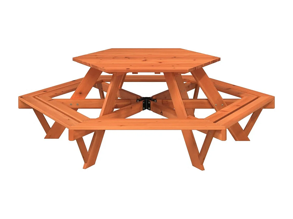 Picknicktisch mit Bänken für 6 Kinder Sechseckig Tannenholz