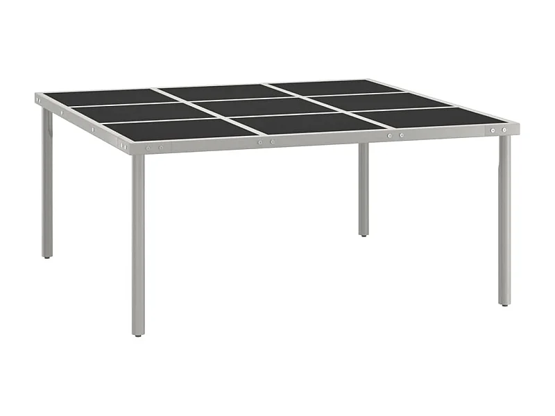 Tavolo da Giardino 170x170x74,5 cm in Vetro e Acciaio