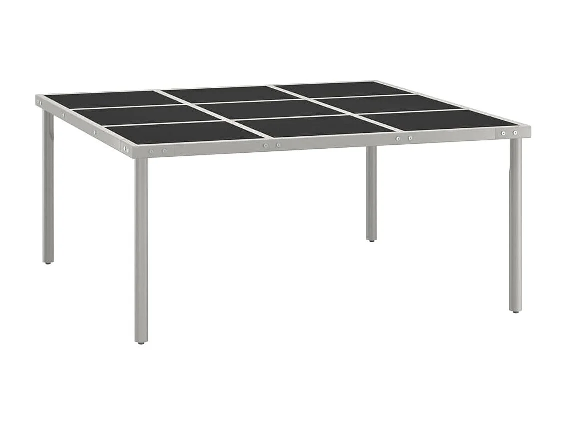 Tavolo da Giardino 170x170x74,5 cm in Vetro e Acciaio