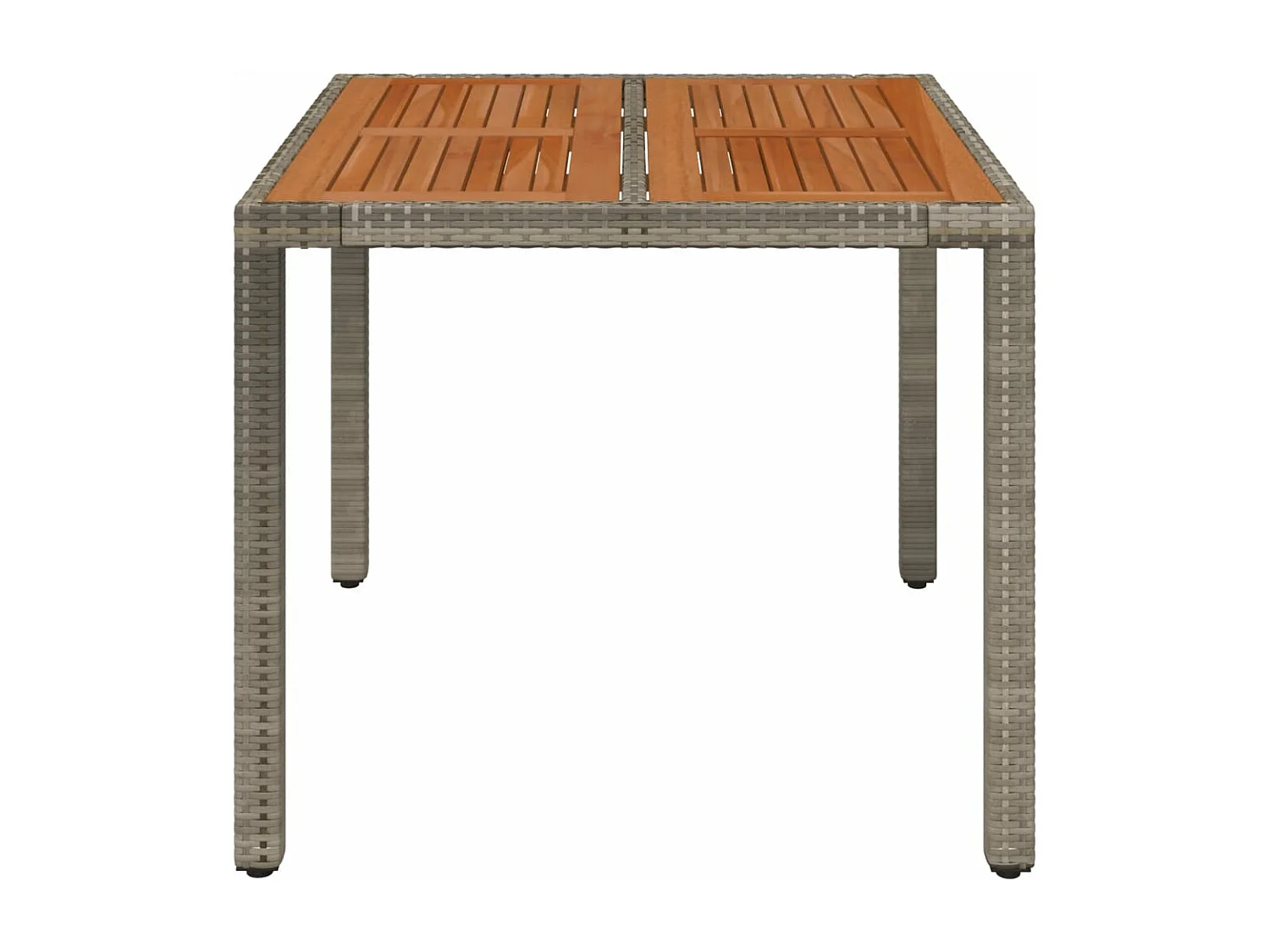 Table de jardin dessus en bois Gris 90x90x75 cm Résine tressée