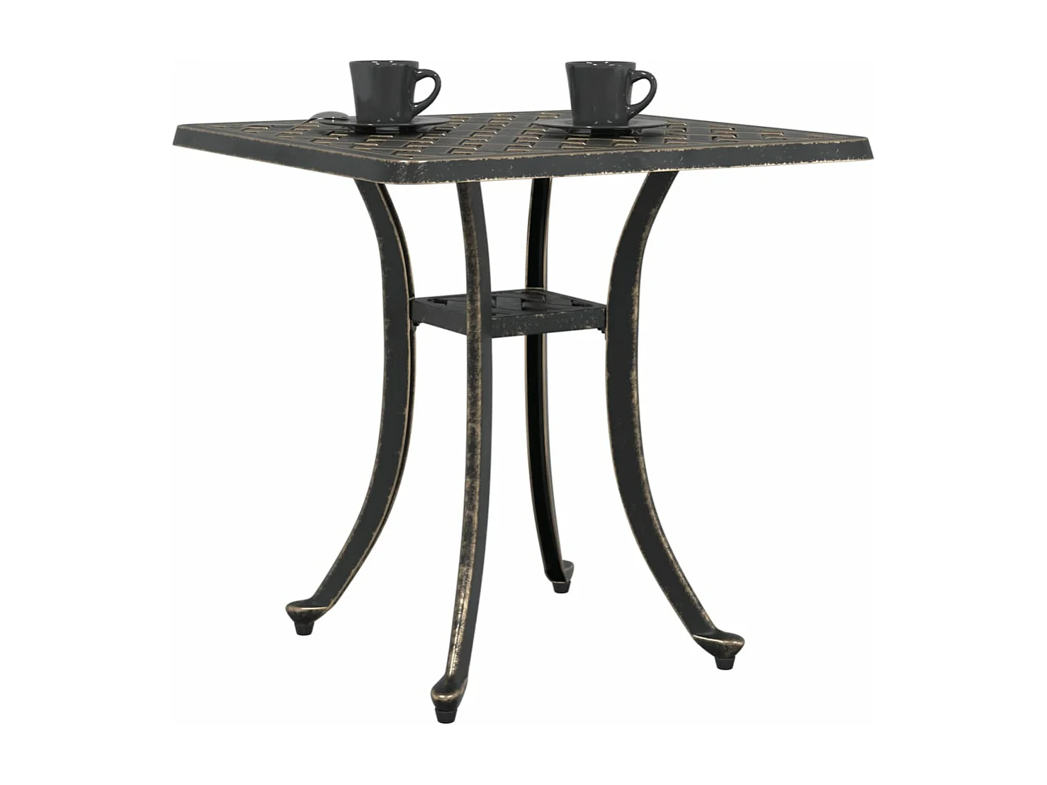 Table de jardin bronze 53x53x53 cm aluminium coulé