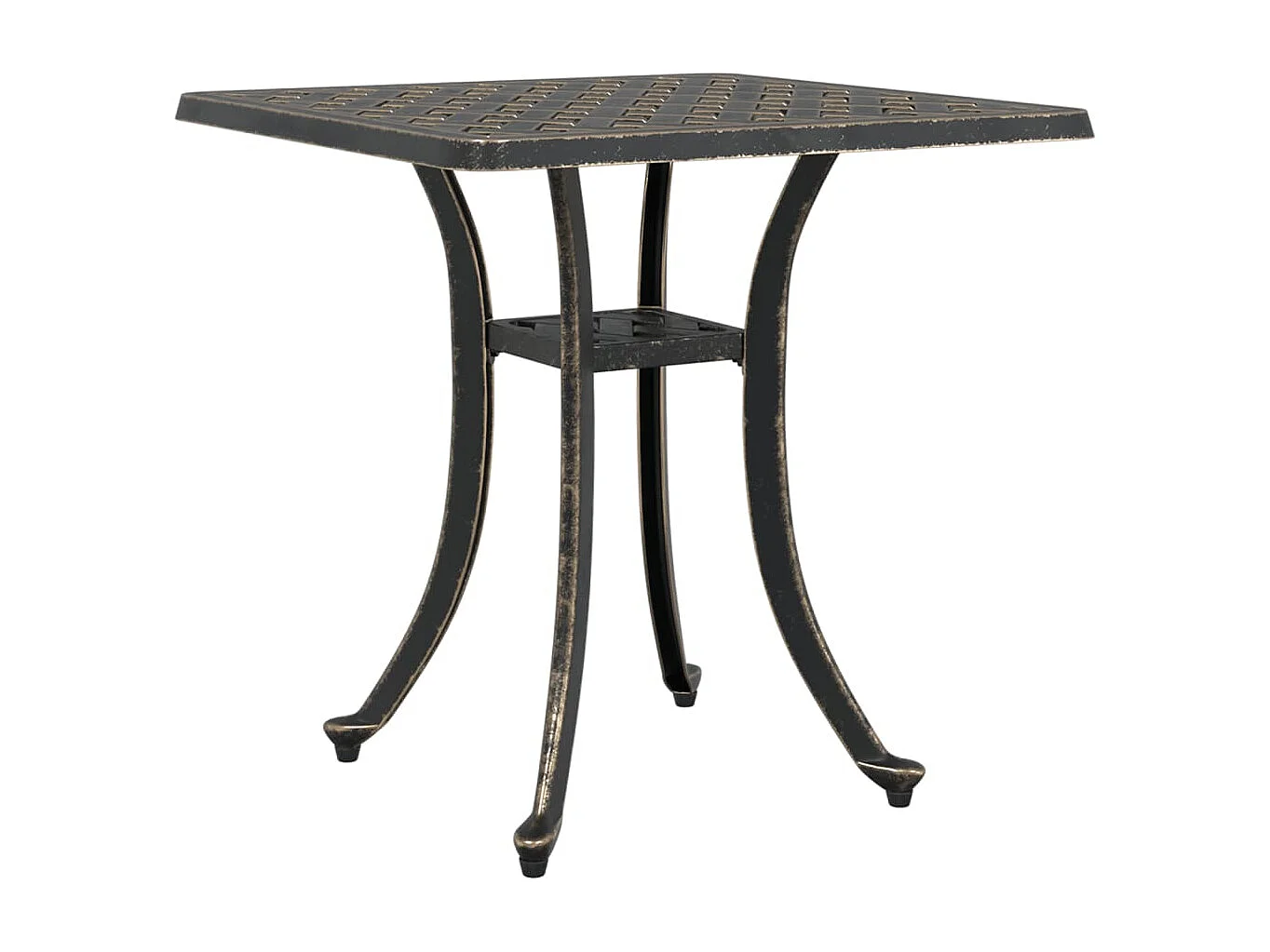 Table de jardin bronze 53x53x53 cm aluminium coulé