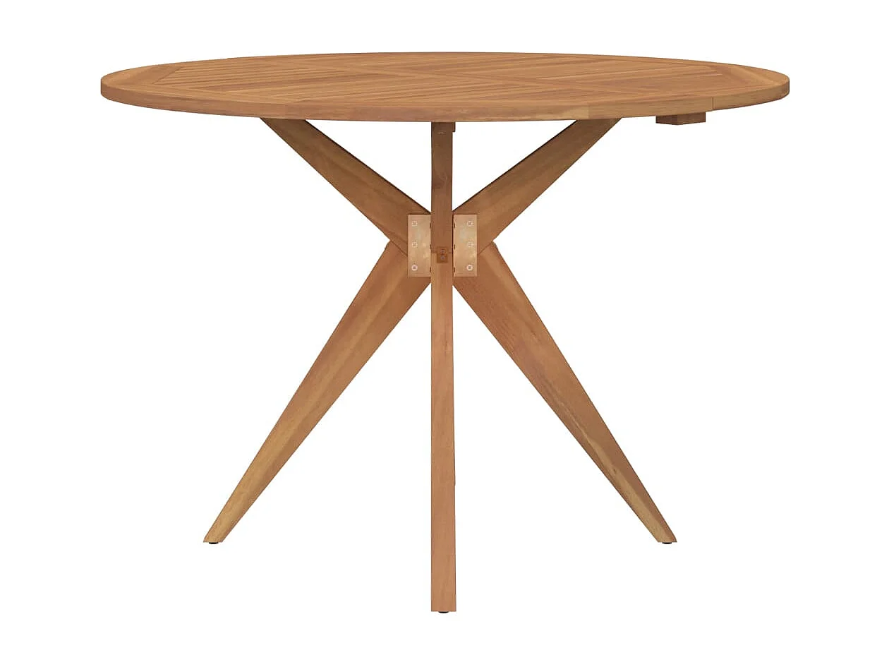 Table de jardin ronde Ø85x75 cm bois d'acacia solide