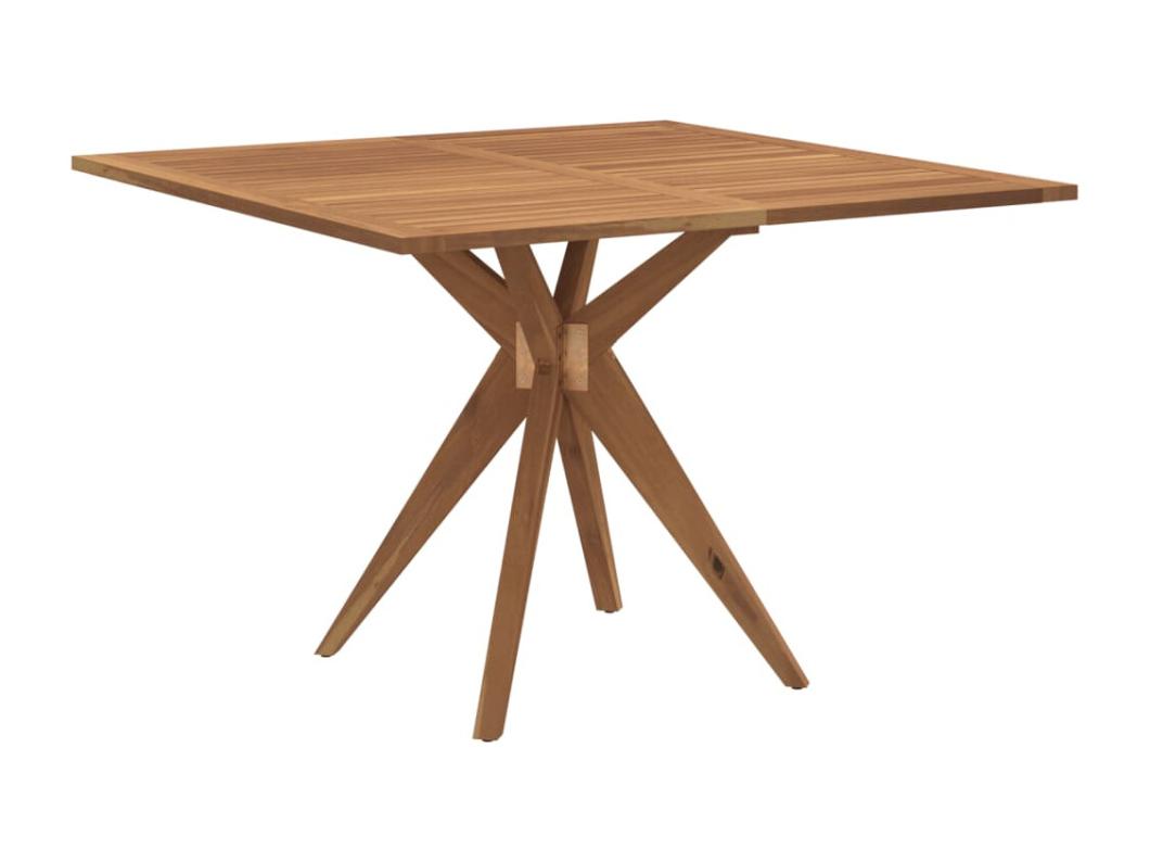 Mesa de jardín cuadrada madera maciza de acacia 110x110x75 cm