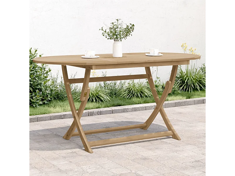 Table pliable de jardin 160x85x75 cm bois d'acacia solide