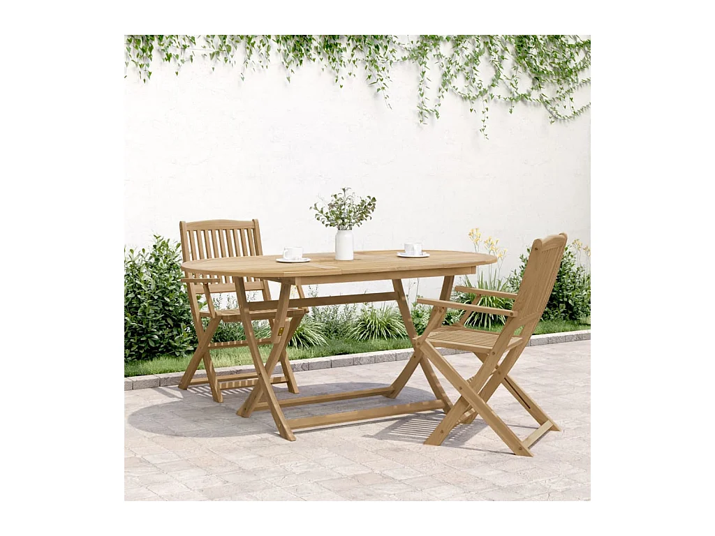 Table pliable de jardin 160x85x75 cm bois d'acacia solide