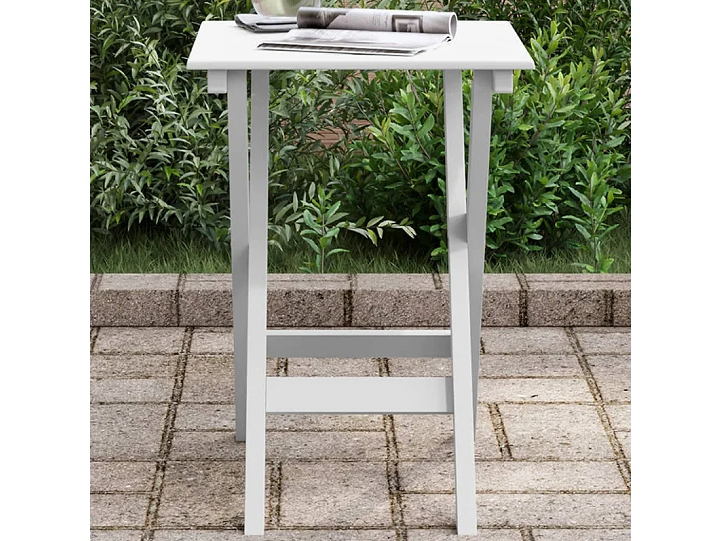 Mesa de apoio dobrável madeira de álamo maciça branco