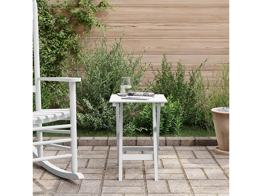 Mesa de apoio dobrável madeira de álamo maciça branco